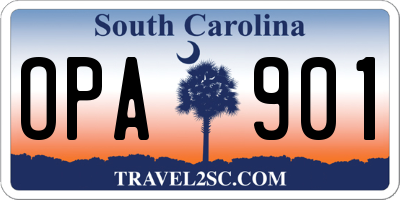 SC license plate OPA901