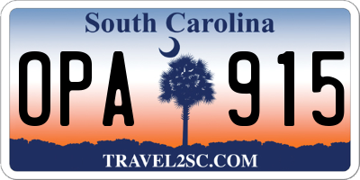 SC license plate OPA915