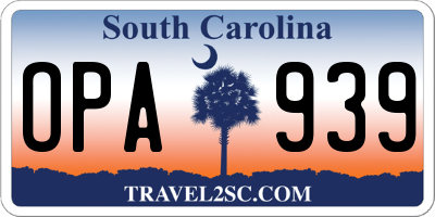 SC license plate OPA939