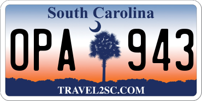 SC license plate OPA943