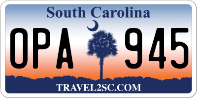 SC license plate OPA945