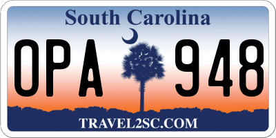 SC license plate OPA948