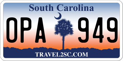 SC license plate OPA949