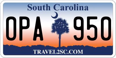 SC license plate OPA950