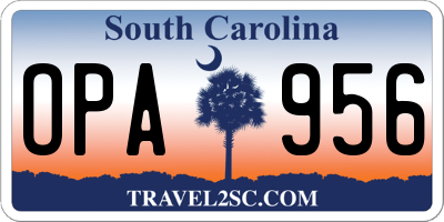SC license plate OPA956