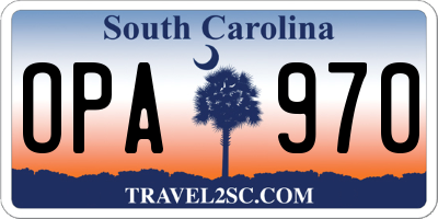 SC license plate OPA970