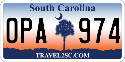 SC license plate OPA974