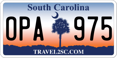 SC license plate OPA975