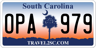 SC license plate OPA979