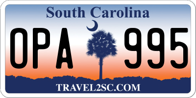 SC license plate OPA995