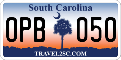 SC license plate OPB050