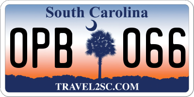 SC license plate OPB066