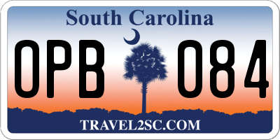 SC license plate OPB084