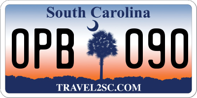 SC license plate OPB090