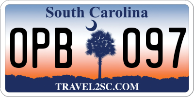 SC license plate OPB097