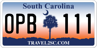 SC license plate OPB111