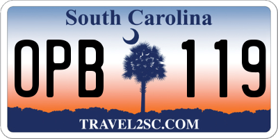SC license plate OPB119