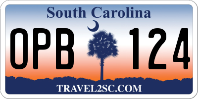 SC license plate OPB124