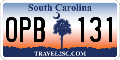 SC license plate OPB131