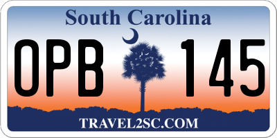 SC license plate OPB145