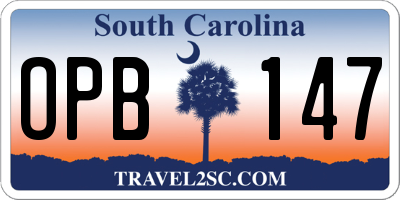 SC license plate OPB147