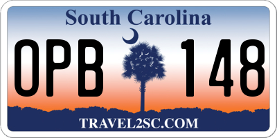SC license plate OPB148