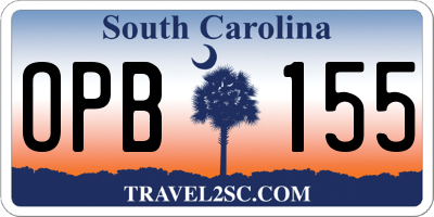 SC license plate OPB155