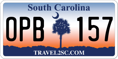 SC license plate OPB157