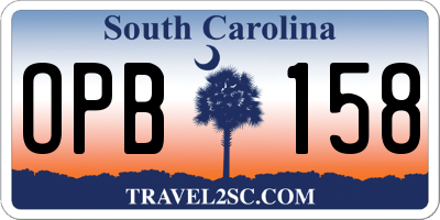 SC license plate OPB158