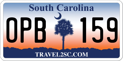 SC license plate OPB159