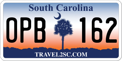 SC license plate OPB162