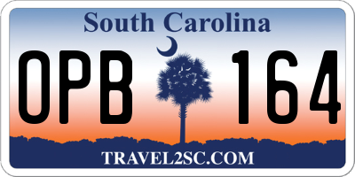 SC license plate OPB164