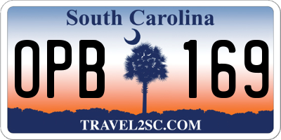 SC license plate OPB169