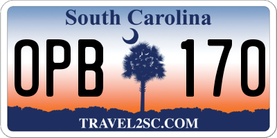 SC license plate OPB170