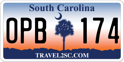 SC license plate OPB174
