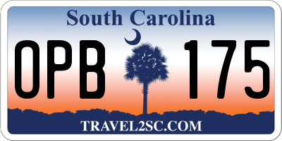 SC license plate OPB175