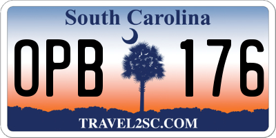 SC license plate OPB176
