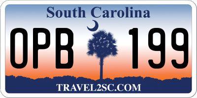 SC license plate OPB199