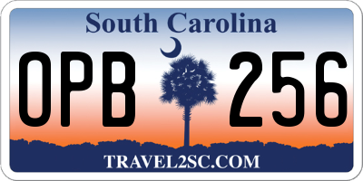 SC license plate OPB256