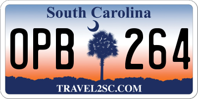 SC license plate OPB264