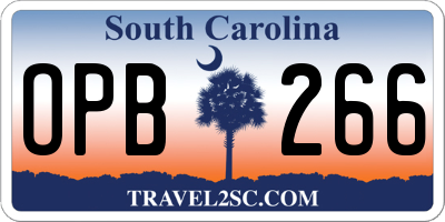 SC license plate OPB266