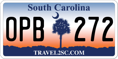 SC license plate OPB272