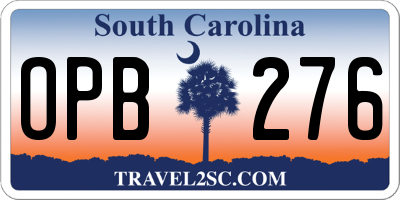 SC license plate OPB276