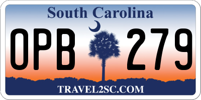 SC license plate OPB279