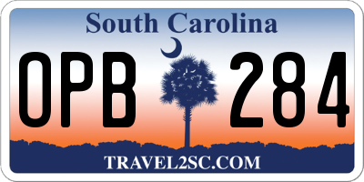 SC license plate OPB284