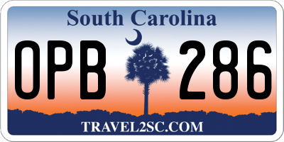 SC license plate OPB286
