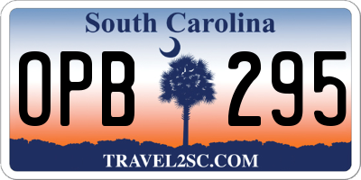 SC license plate OPB295