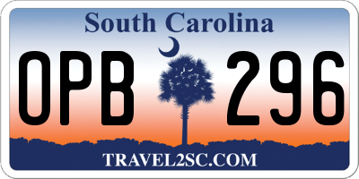 SC license plate OPB296