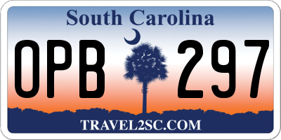 SC license plate OPB297