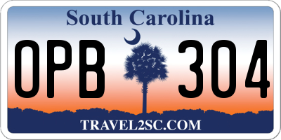 SC license plate OPB304